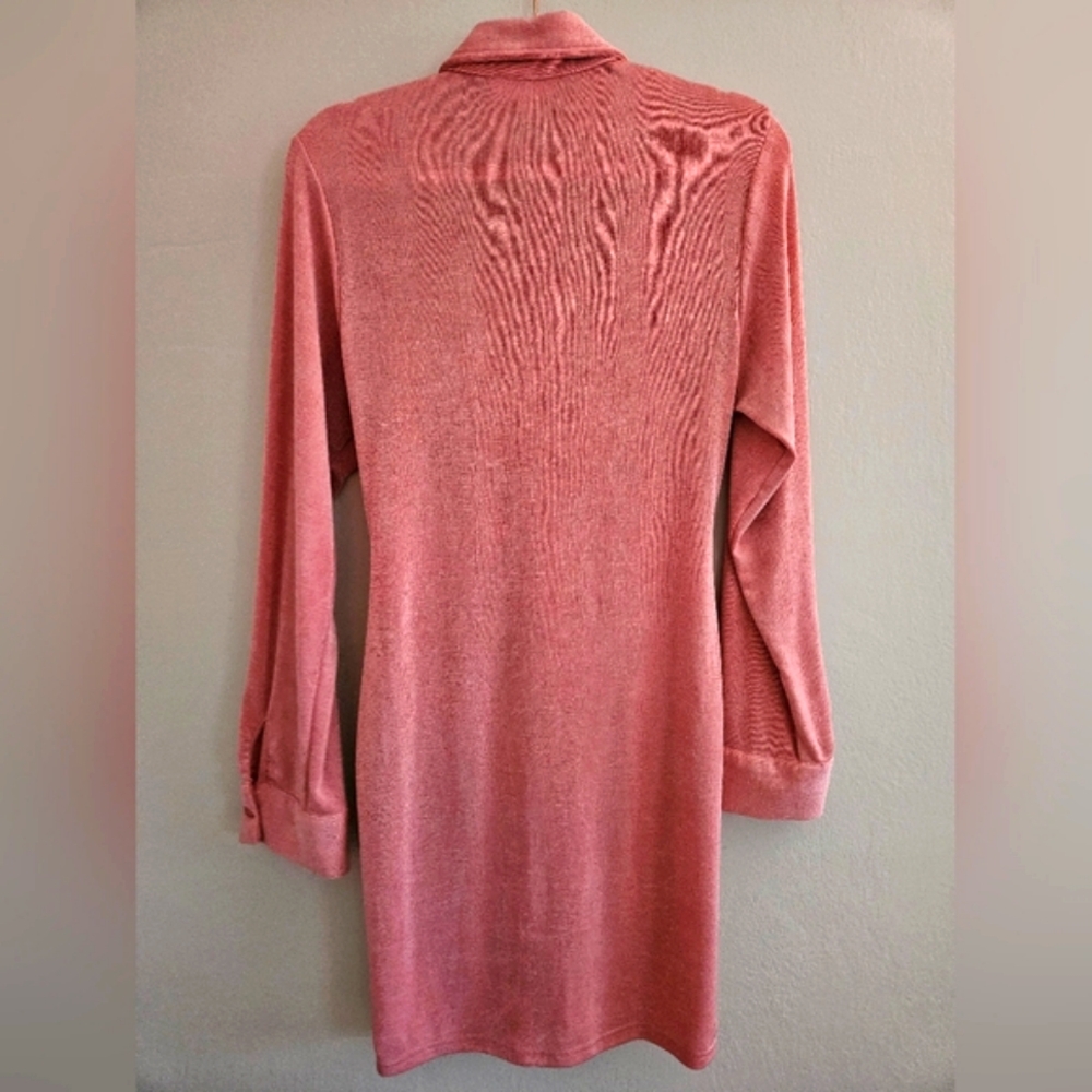 NWOT Mable Emersyn Dress Mauve Pink Slinky Mini Button Down Bodycon Size Large - Picture 4 of 10